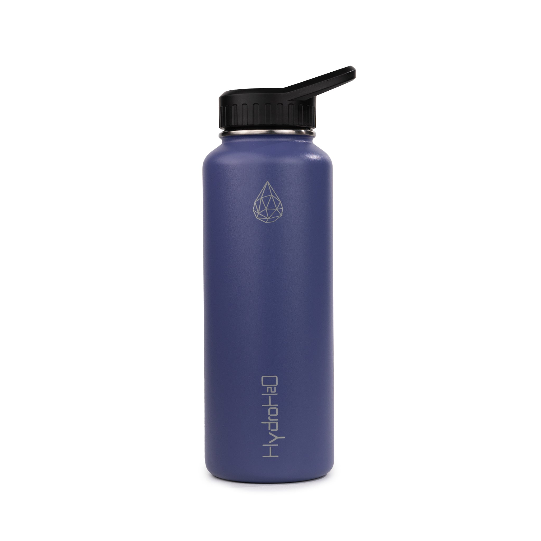 Gym 37oz - HydroH2o Twilight Purple - Front - Purple, water bottle with black cap - gym metal water bottle - Leak Proof