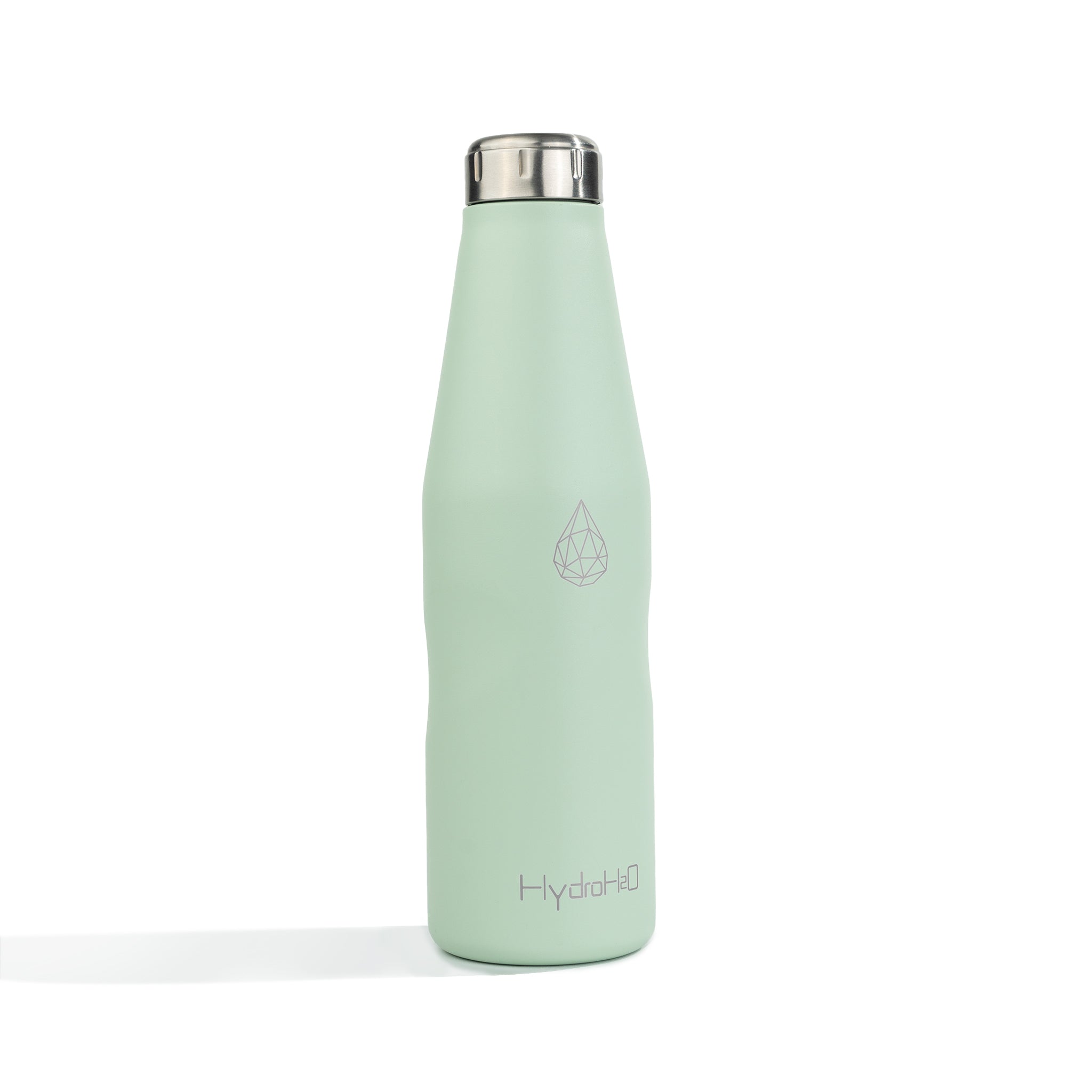 HydroH2O- Beach - VI - Mint Green - 3.4 View - Green 25 oz water bottle with silver cap Durable Double-Walled Stainless Steel
