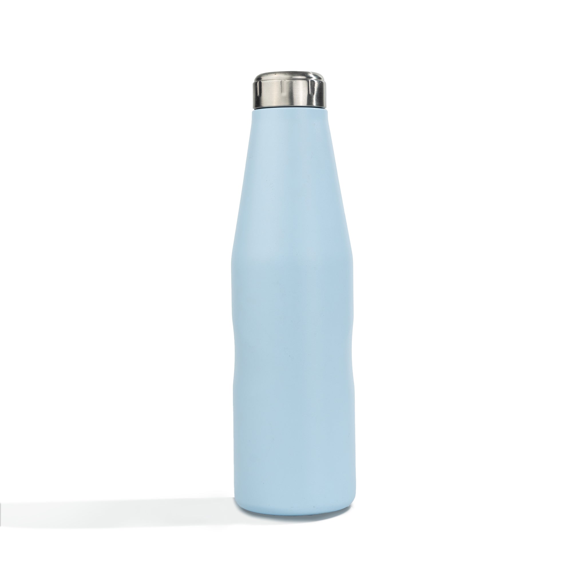 HydroH2O- Beach-VI - Skyride - Back - Blue 25oz water bottle with silver cap - Durable Double-Walled Stainless Steel