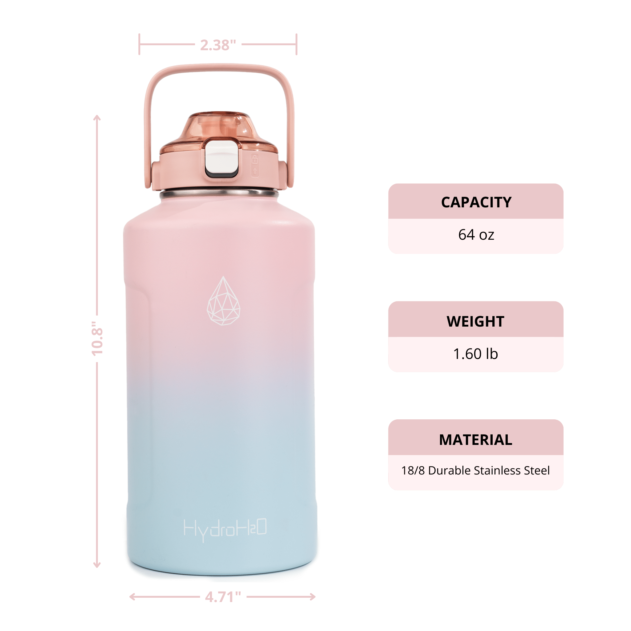 CrossFit ChillBrew 64oz Stainless Steel Insulated Water Jug - HydroH2o