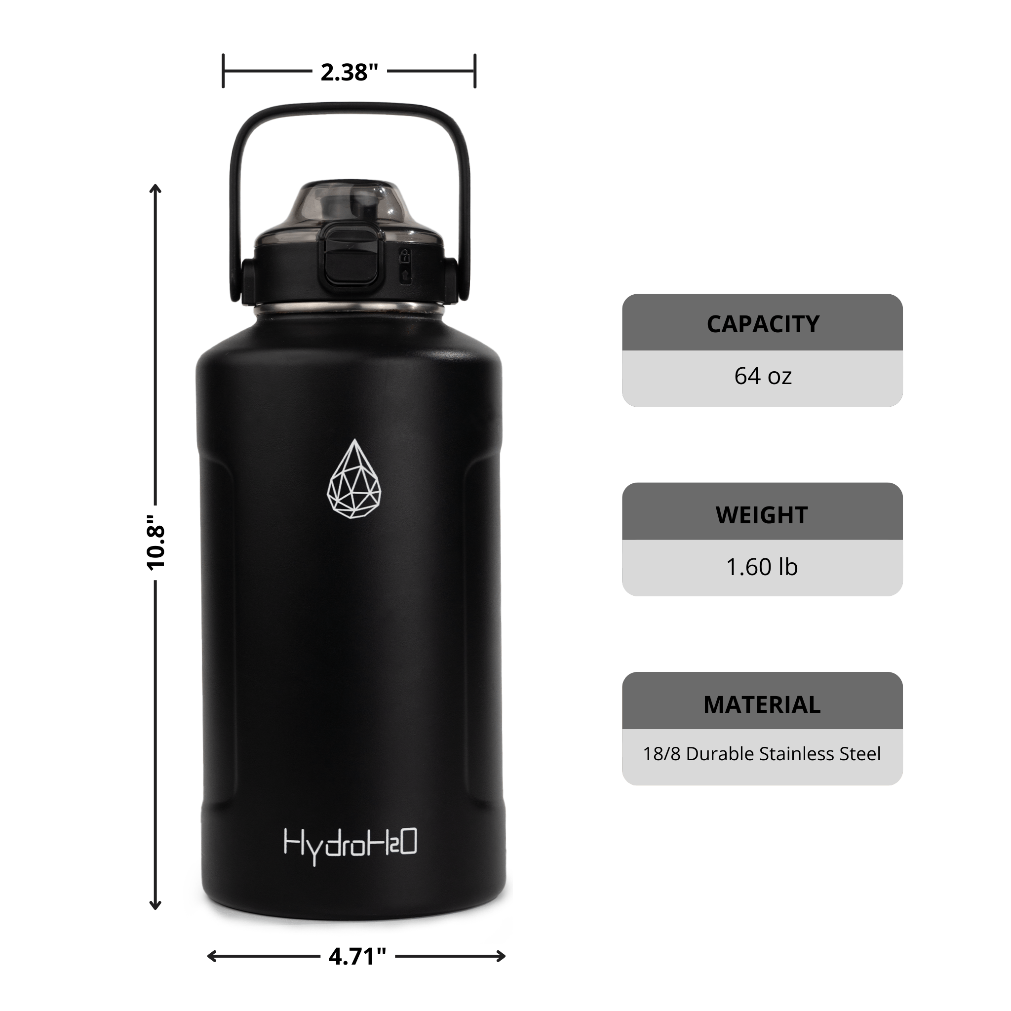 CrossFit ChillBrew 64oz Stainless Steel Insulated Water Jug - HydroH2o