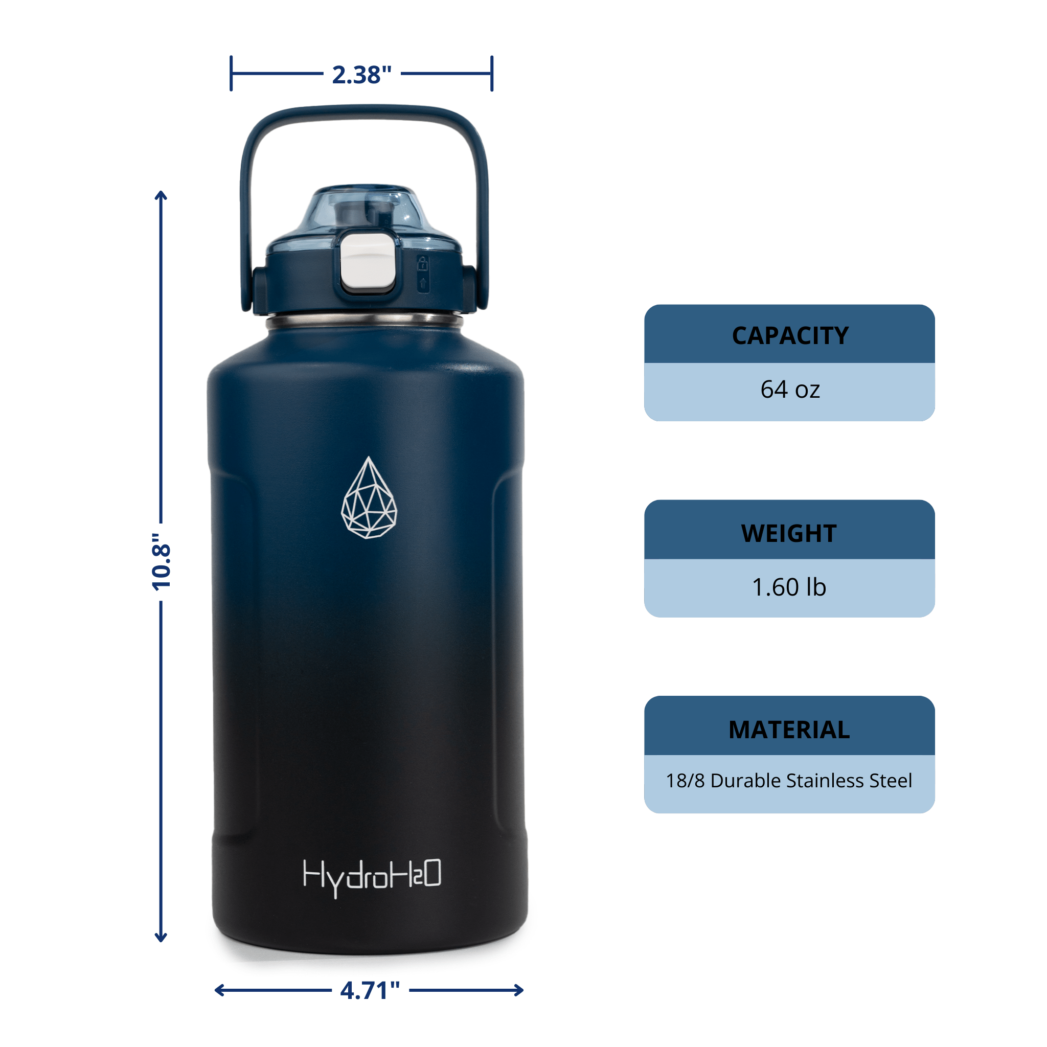 CrossFit ChillBrew 64oz Stainless Steel Insulated Water Jug - HydroH2o