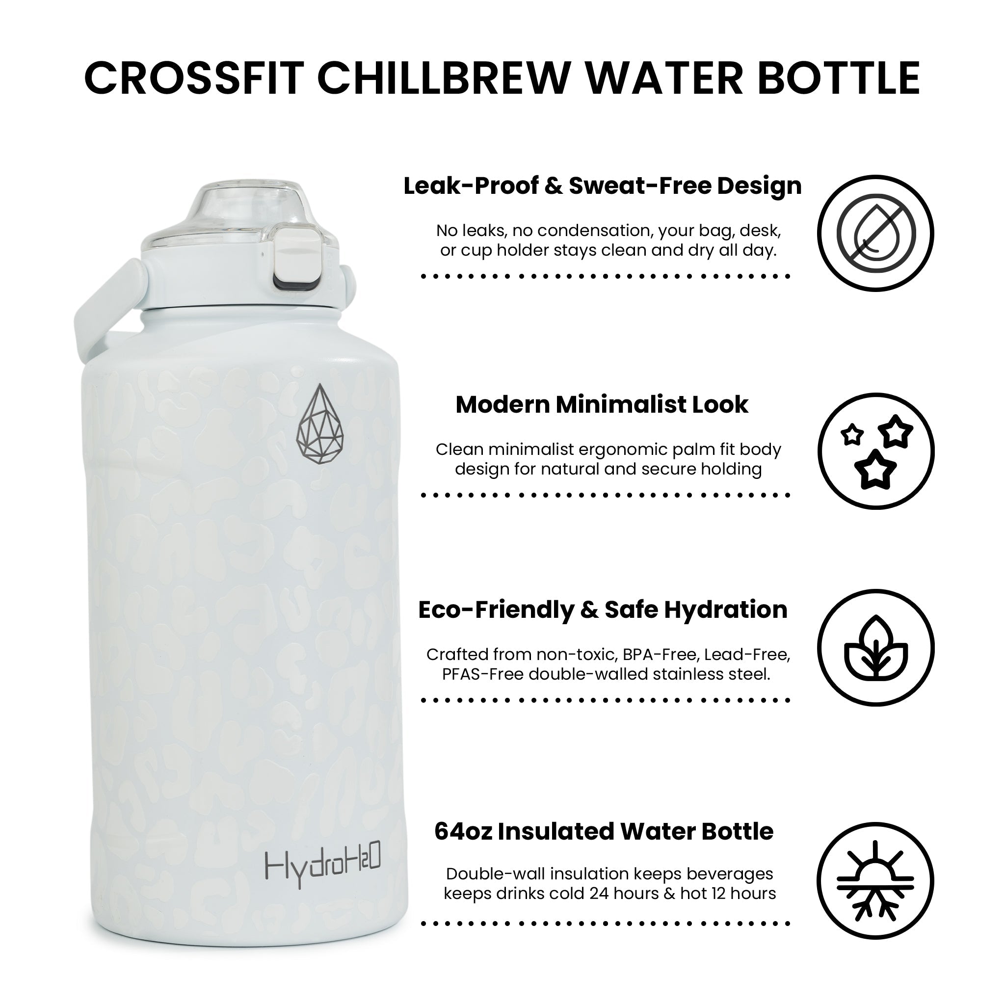 CrossFit ChillBrew 64oz Stainless Steel Insulated Water Jug - HydroH2o