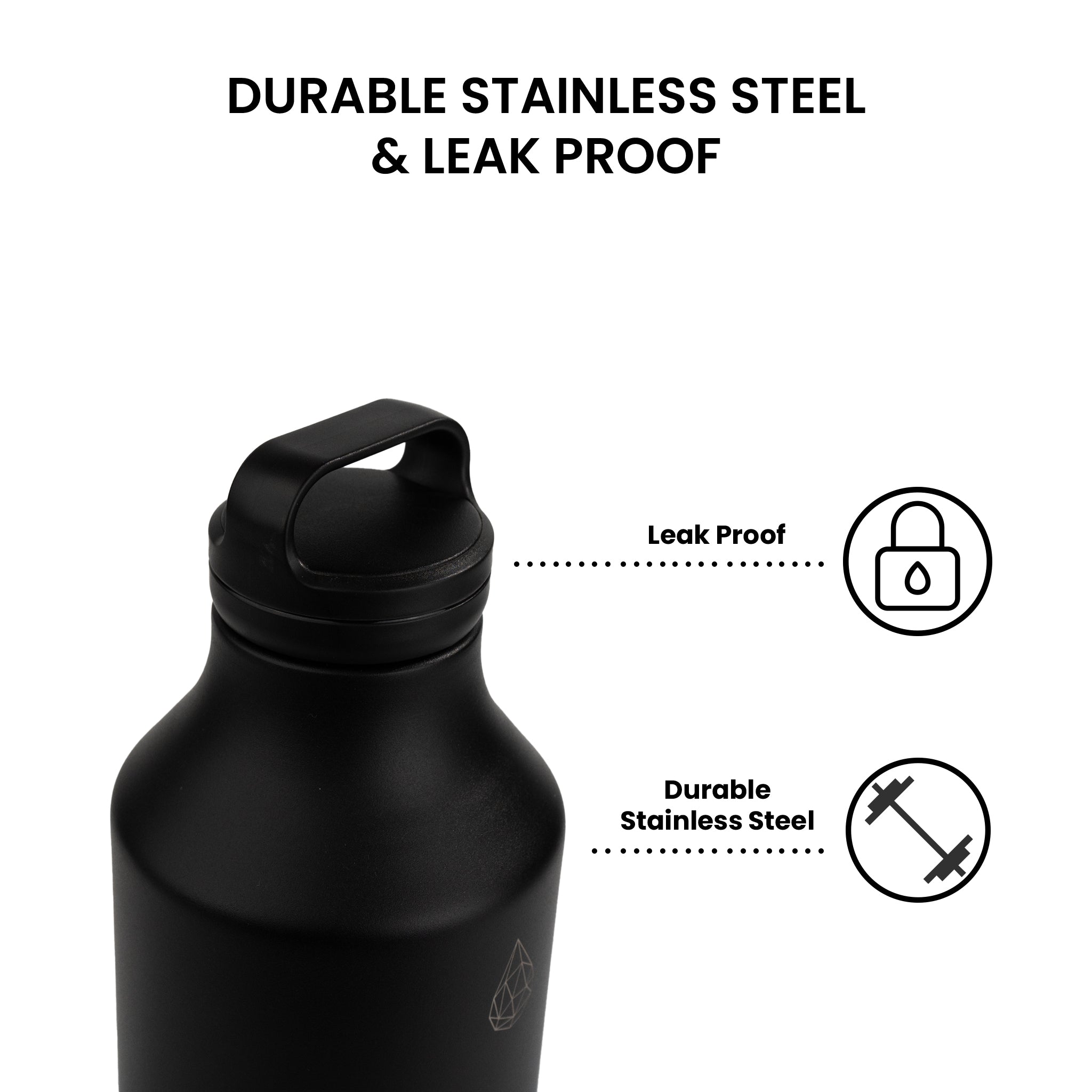 Gym - Marathon - Clean Black - HydroH2o - 64oz - Half Gallon