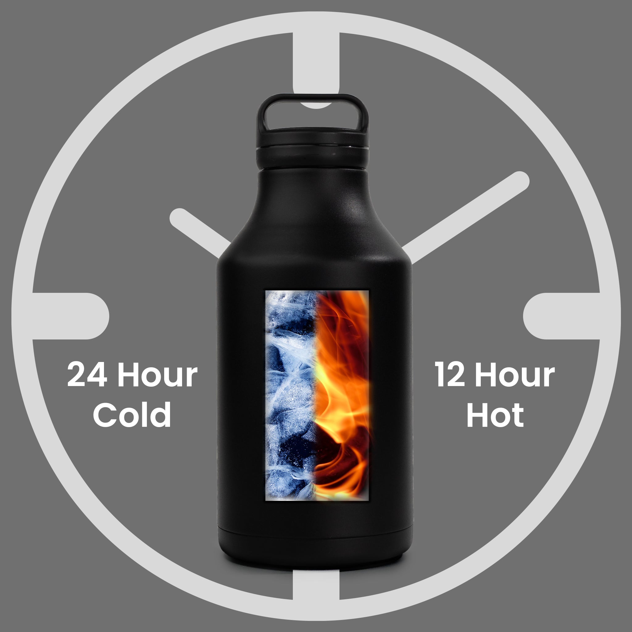 Gym - Marathon - Clean Black - HydroH2o - 64oz - Half Gallon