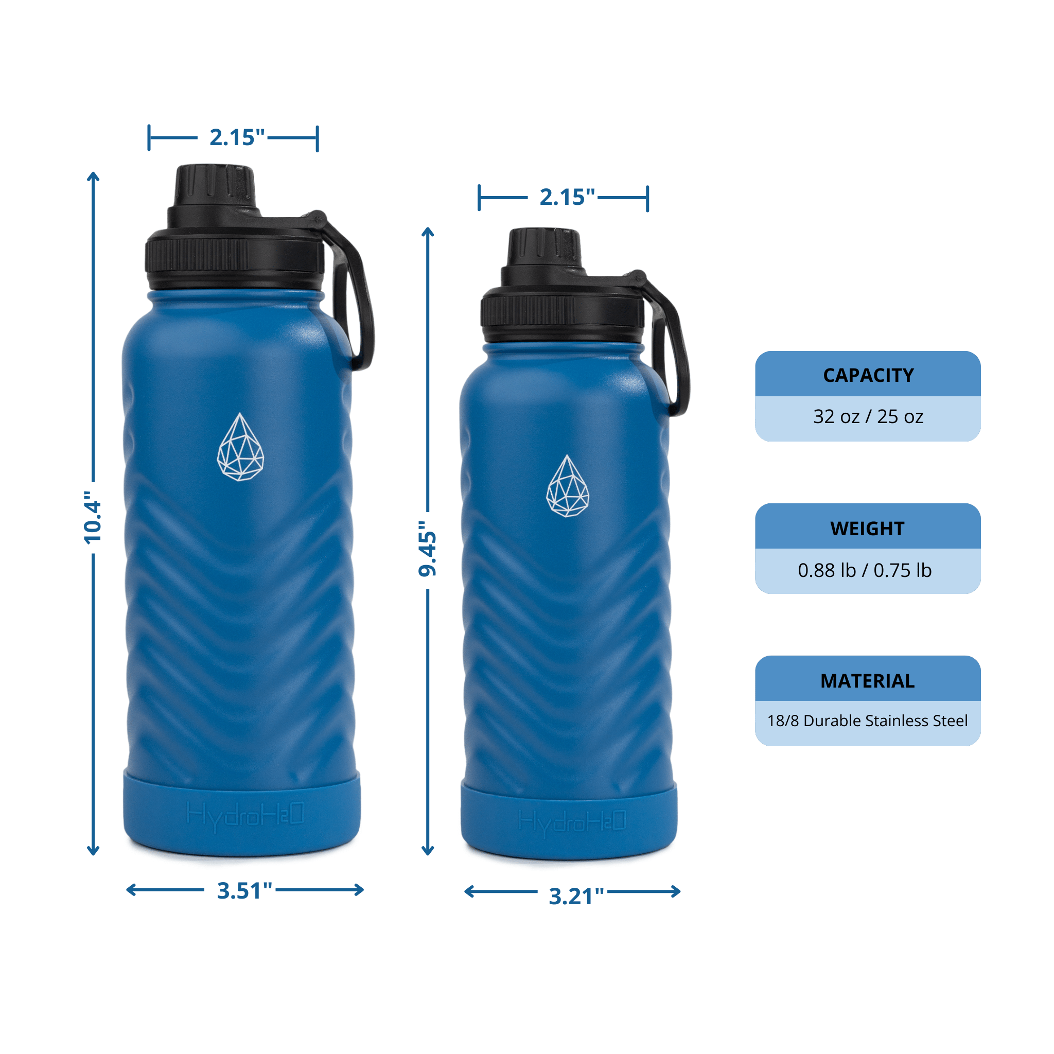 Vital Flask 2.0 Stainless Steel Water Bottle - HydroH2o