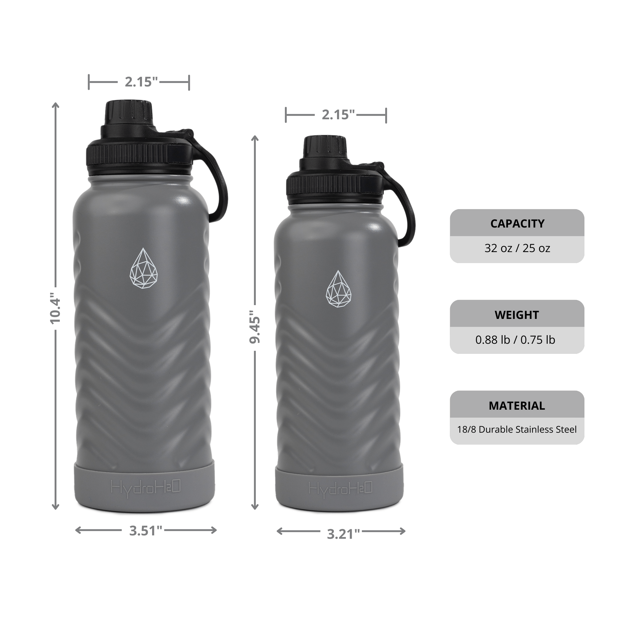 Vital Flask 2.0 Stainless Steel Water Bottle - HydroH2o