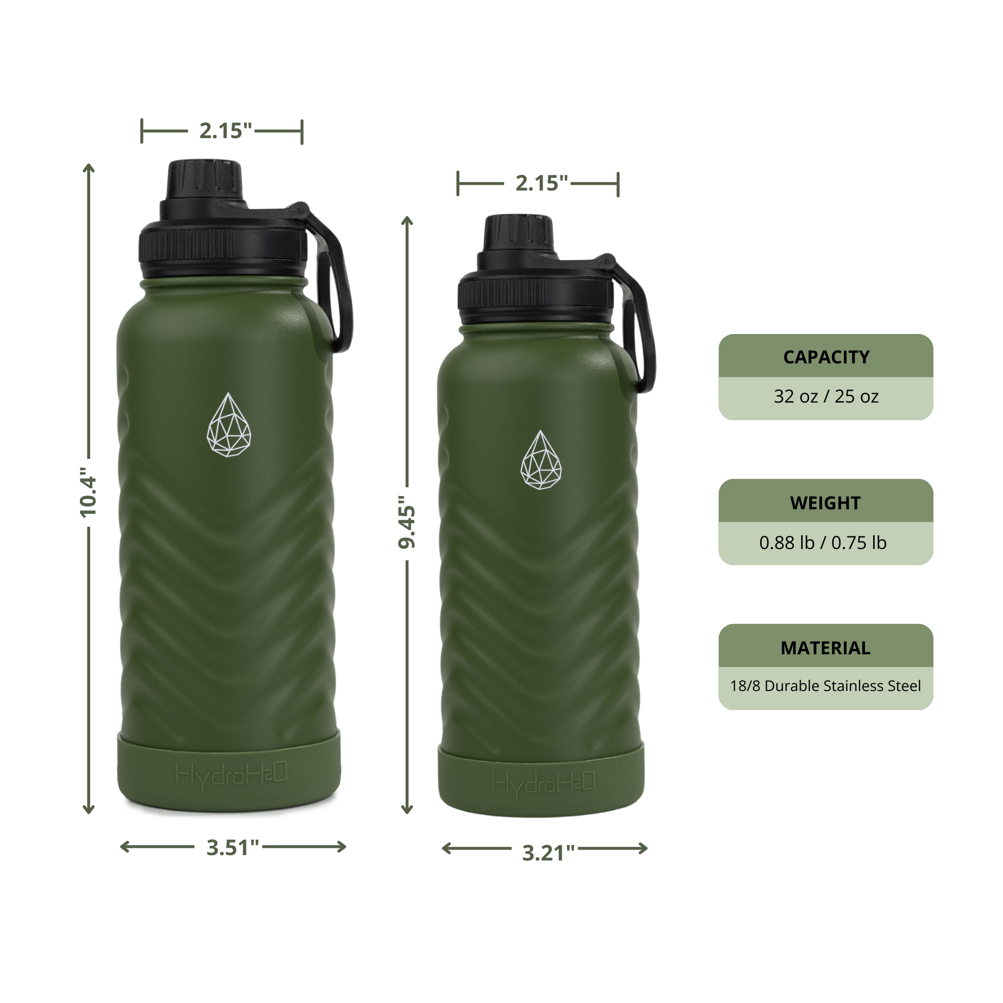 Vital Flask 2.0 Stainless Steel Water Bottle - HydroH2o