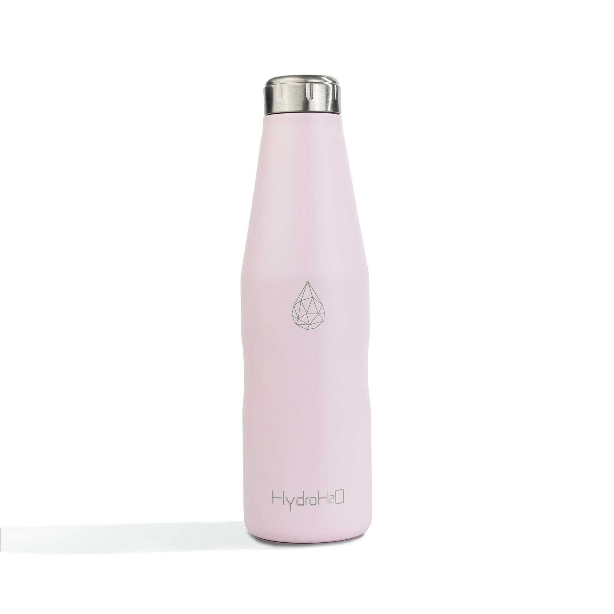 HydroH2O - Beach - Light Lilac- Front - Pink 25 oz water bottle with silver cap - Durable Double-Walled Stainless Steel