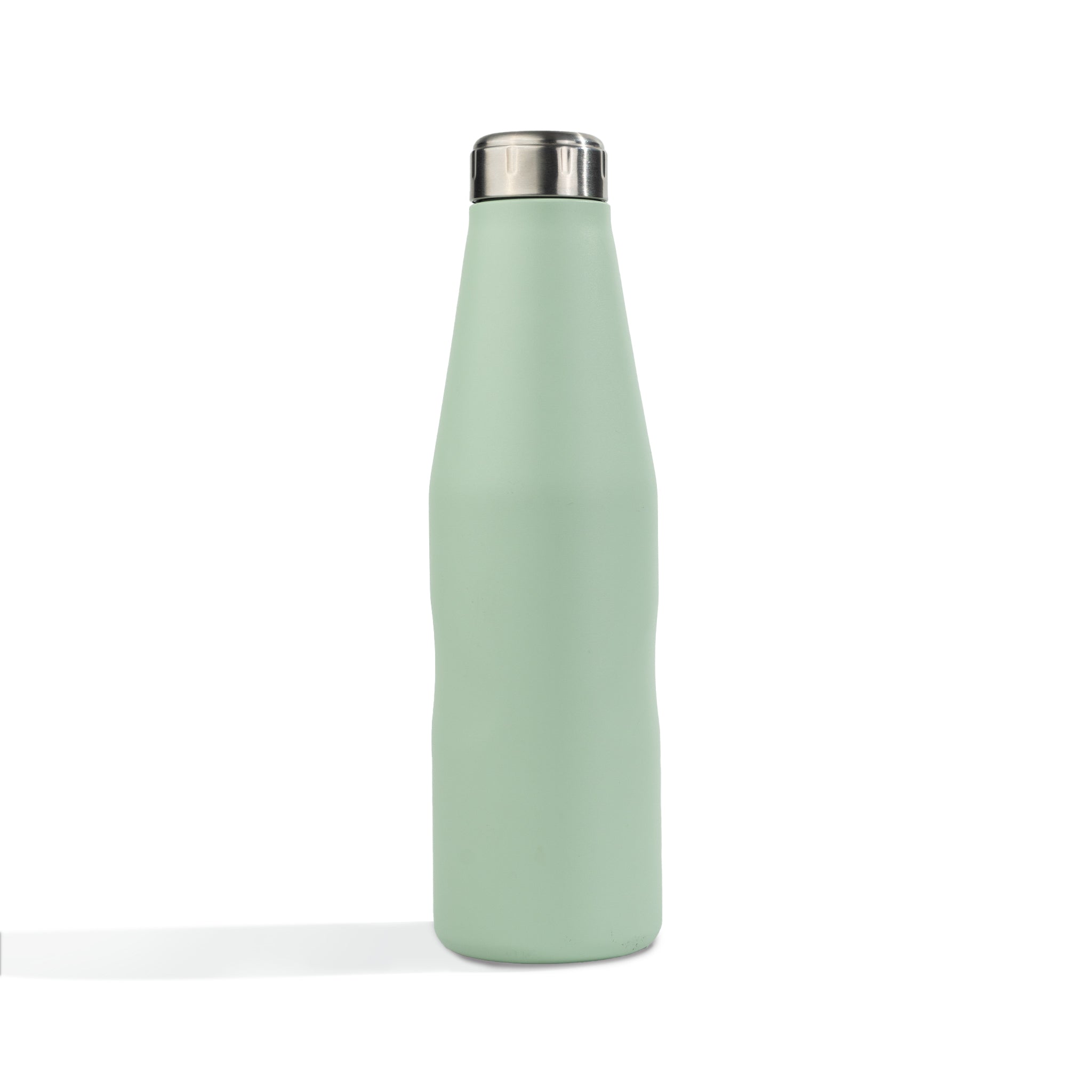 HydroH2O- Beach-VI - Mint Green - Back - Green 25oz water bottle with silver cap - Durable Double-Walled Stainless Steel