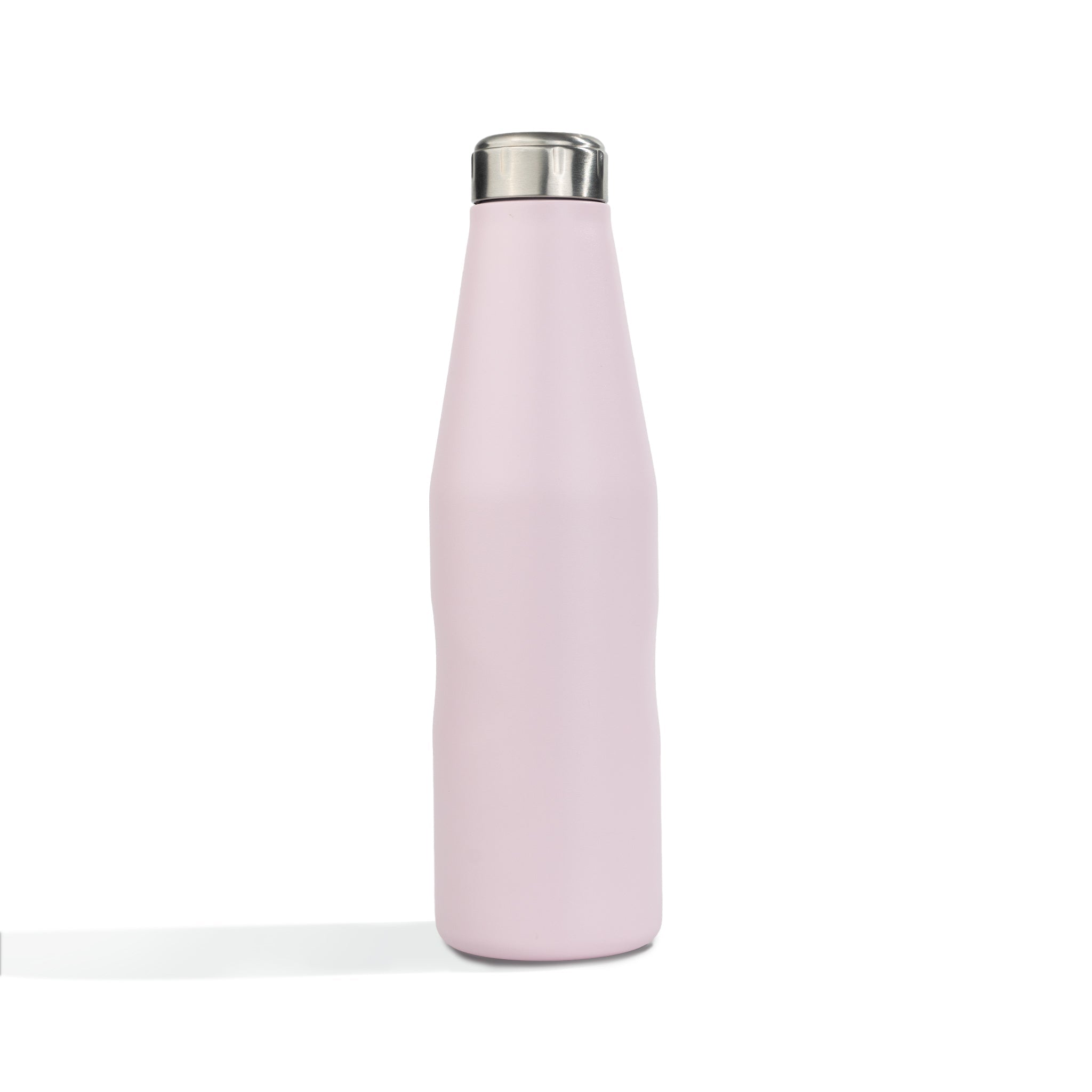 HydroH2O- Beach-VI - LightLilac - Back - Pink 25oz water bottle with silver cap - Durable Double-Walled Stainless Steel