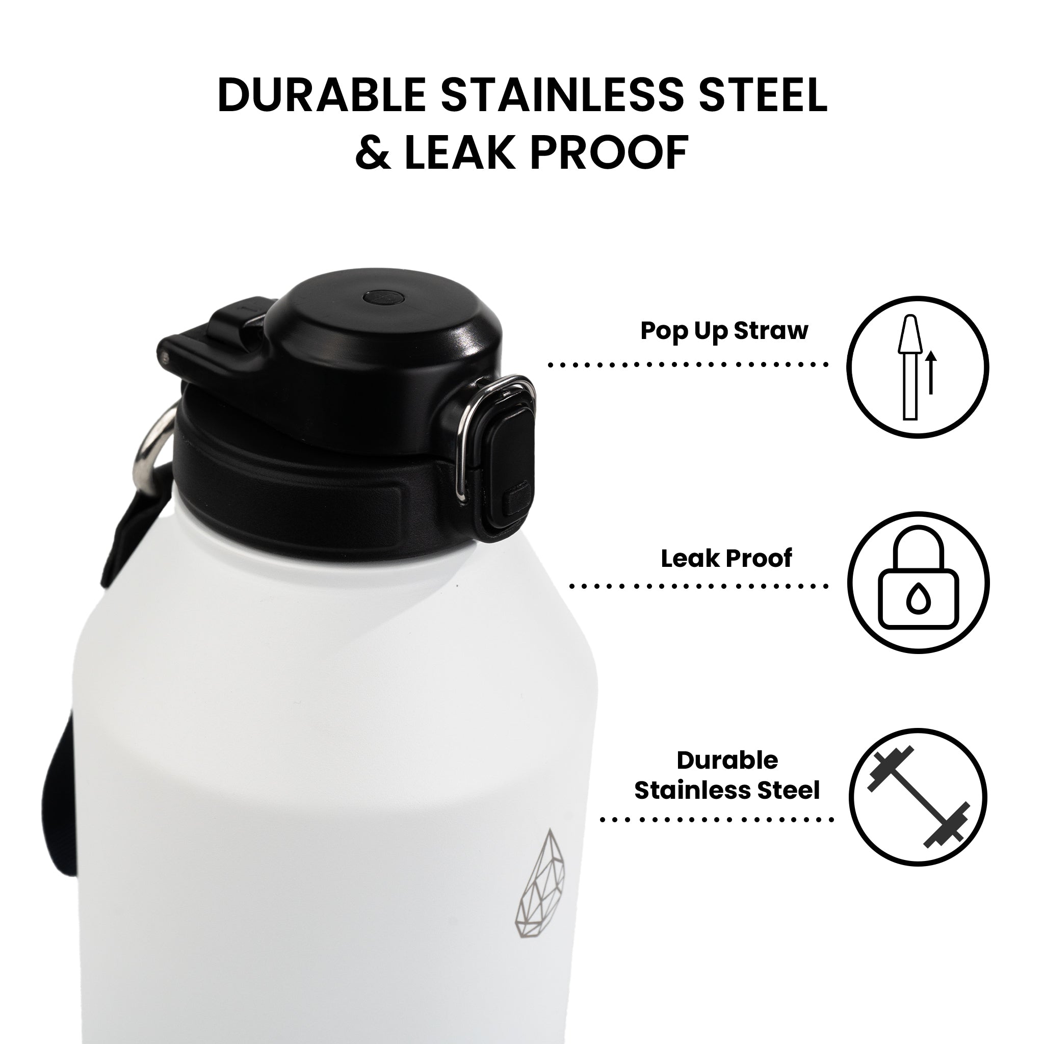 CrossFit Rugged 64oz Stainless Steel Insulated Water Jug - HydroH2o
