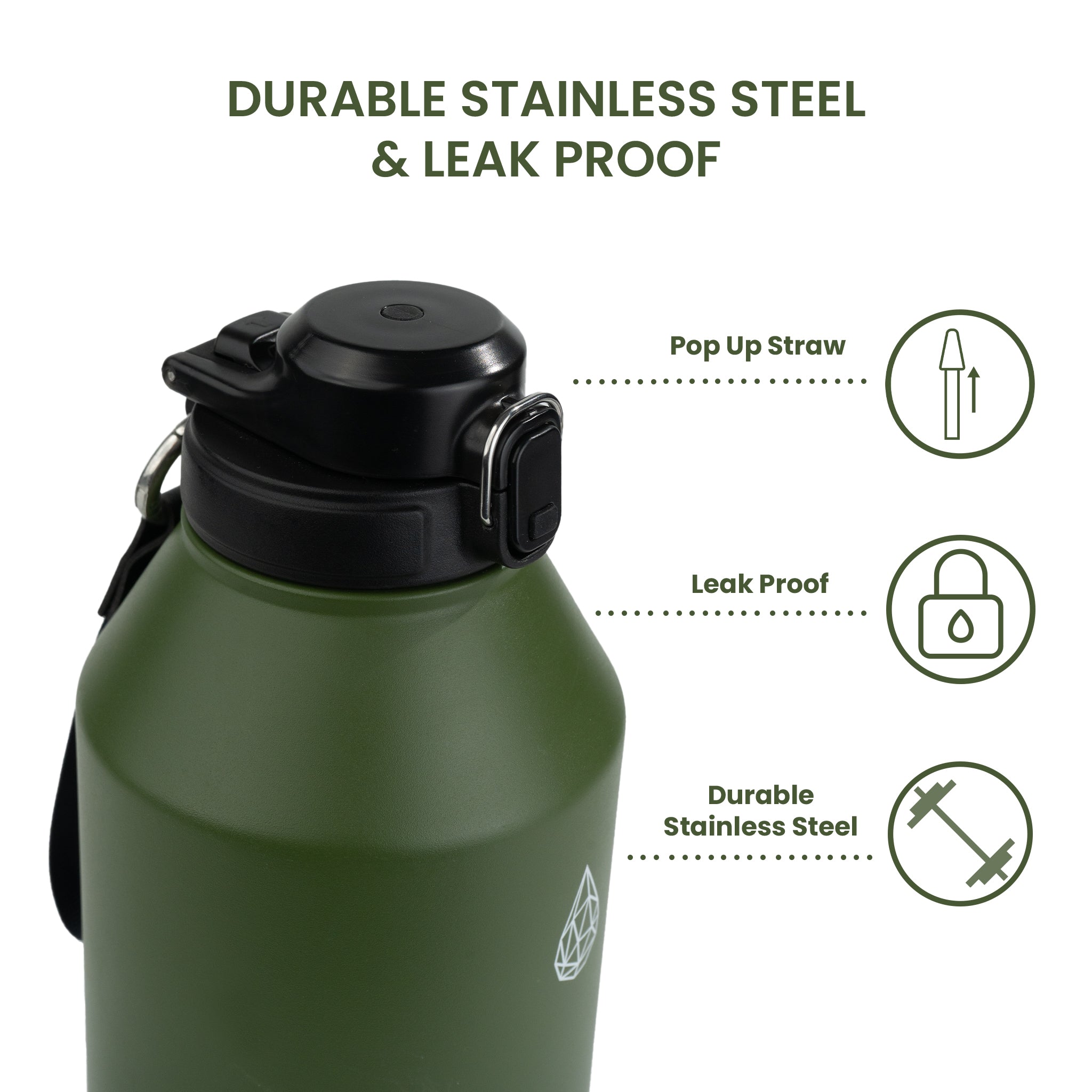 CrossFit Rugged 64oz Stainless Steel Insulated Water Jug - HydroH2o