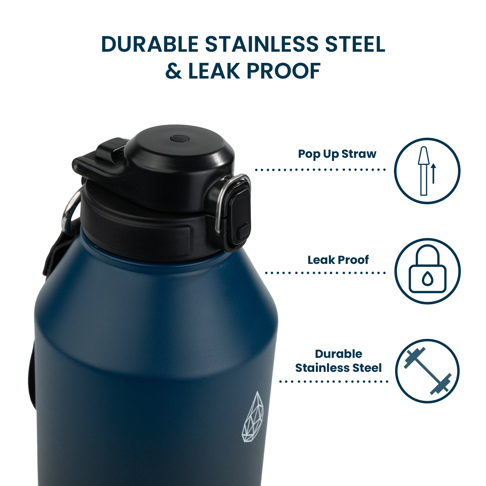 CrossFit Rugged 64oz Stainless Steel Insulated Water Jug - HydroH2o