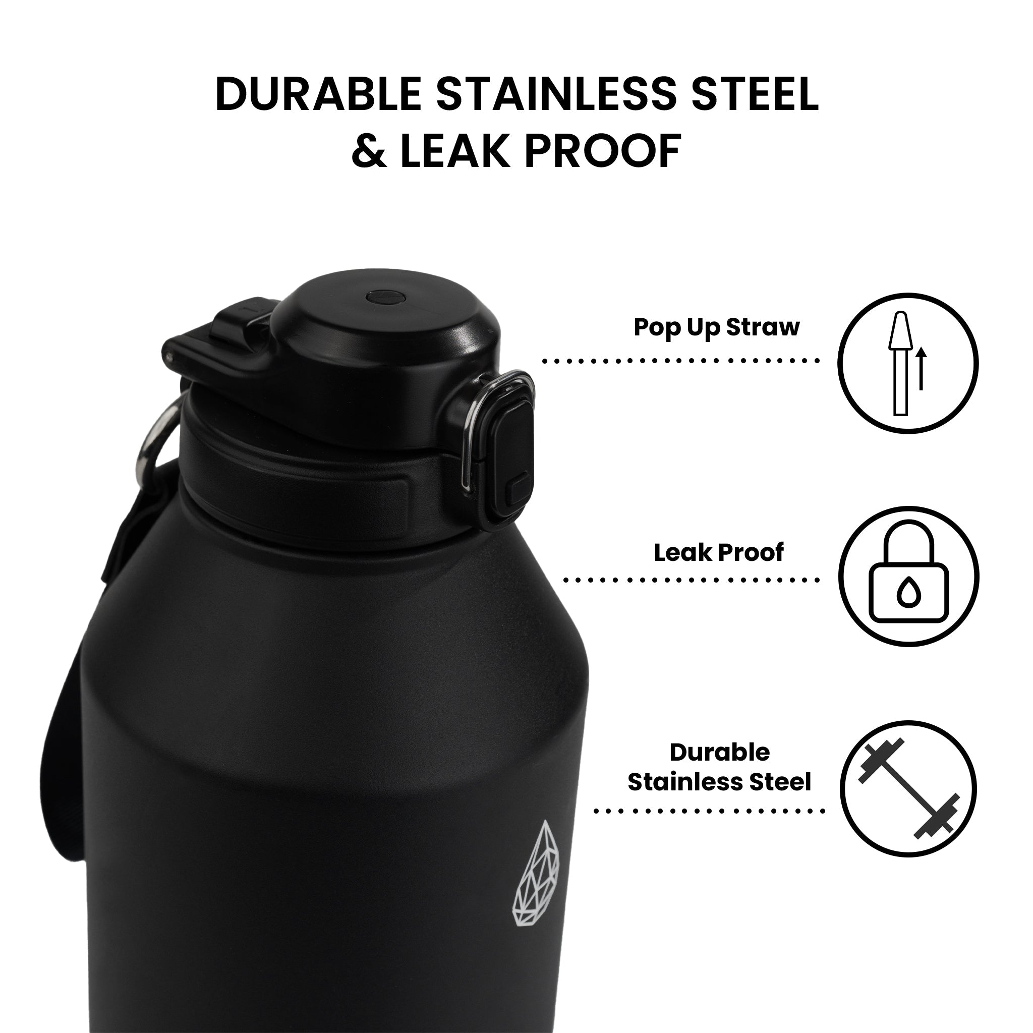 CrossFit Rugged 64oz Stainless Steel Insulated Water Jug - HydroH2o