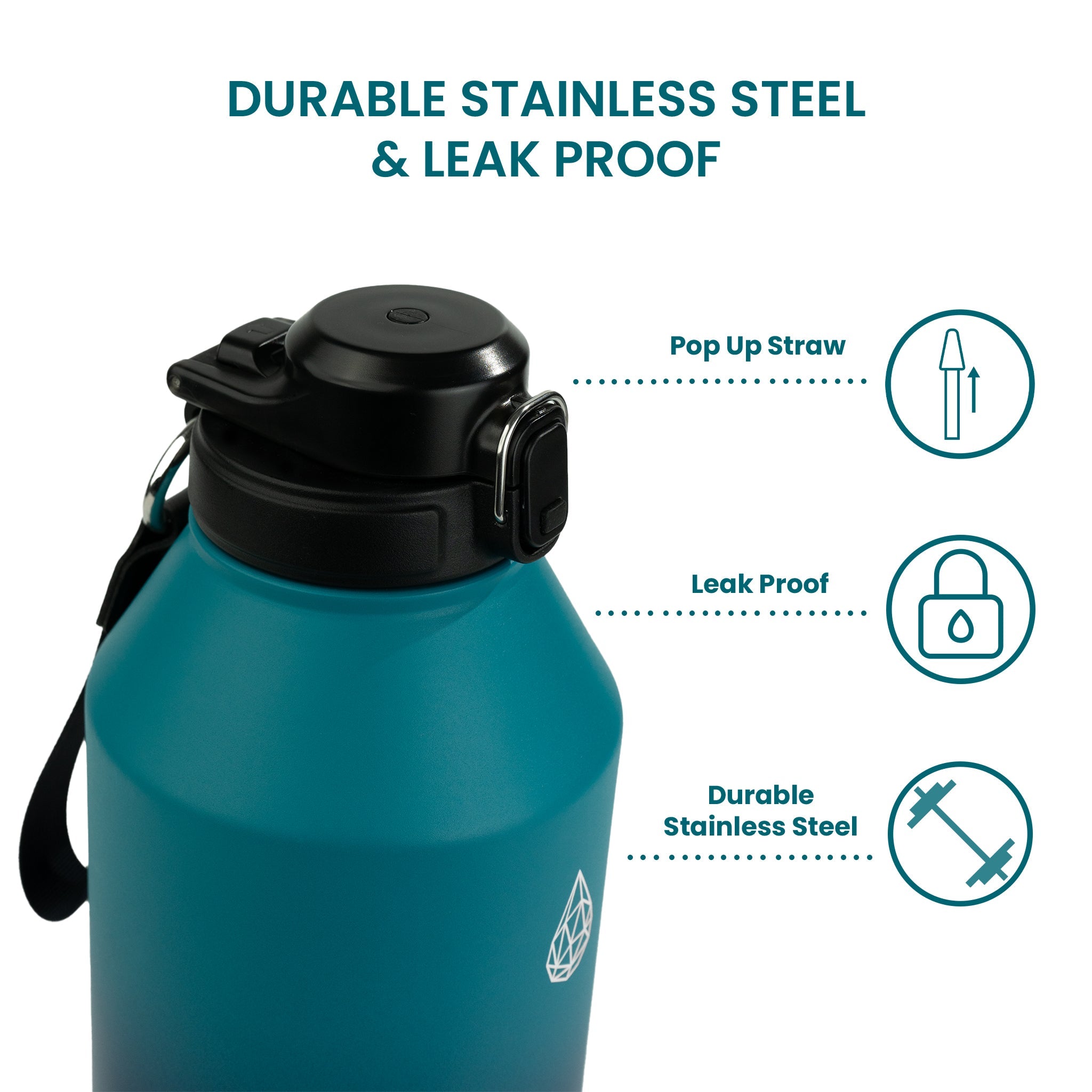 CrossFit Rugged 64oz Stainless Steel Insulated Water Jug - HydroH2o