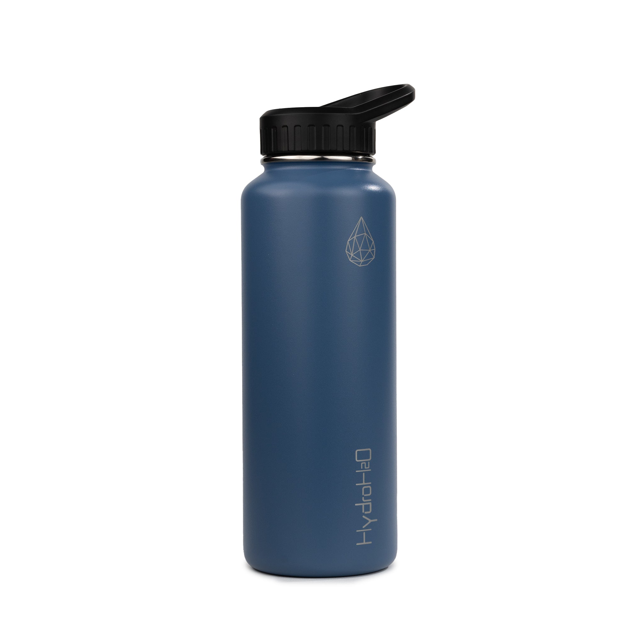 Gym 37oz - HydroH2o - Wild Wind -3.4 View - Dark Blue water bottle with black cap - metal water bottle -  gym metal bottle