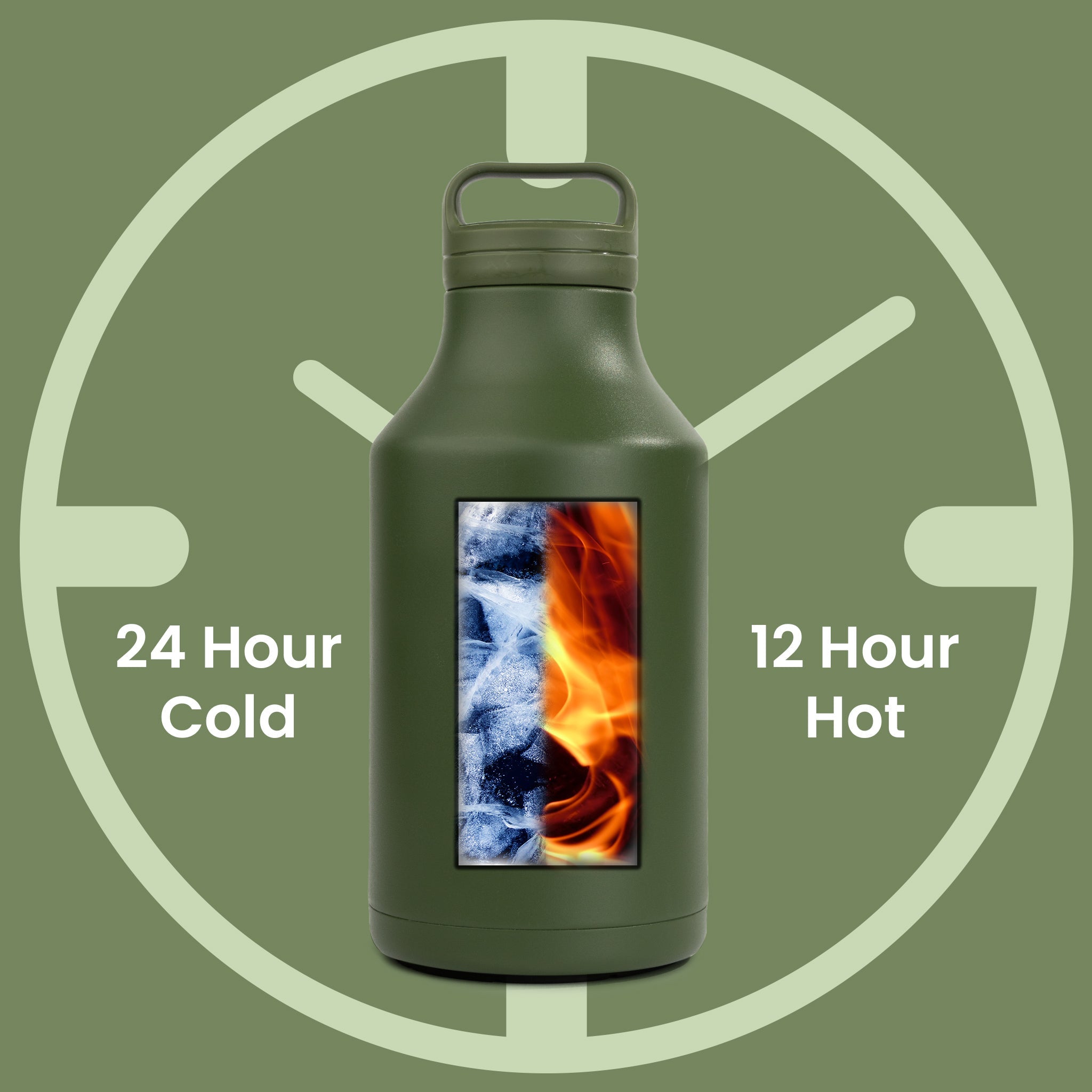Gym - Marathon - Chive -  Green - HydroH2o - 64oz - Half Gallon