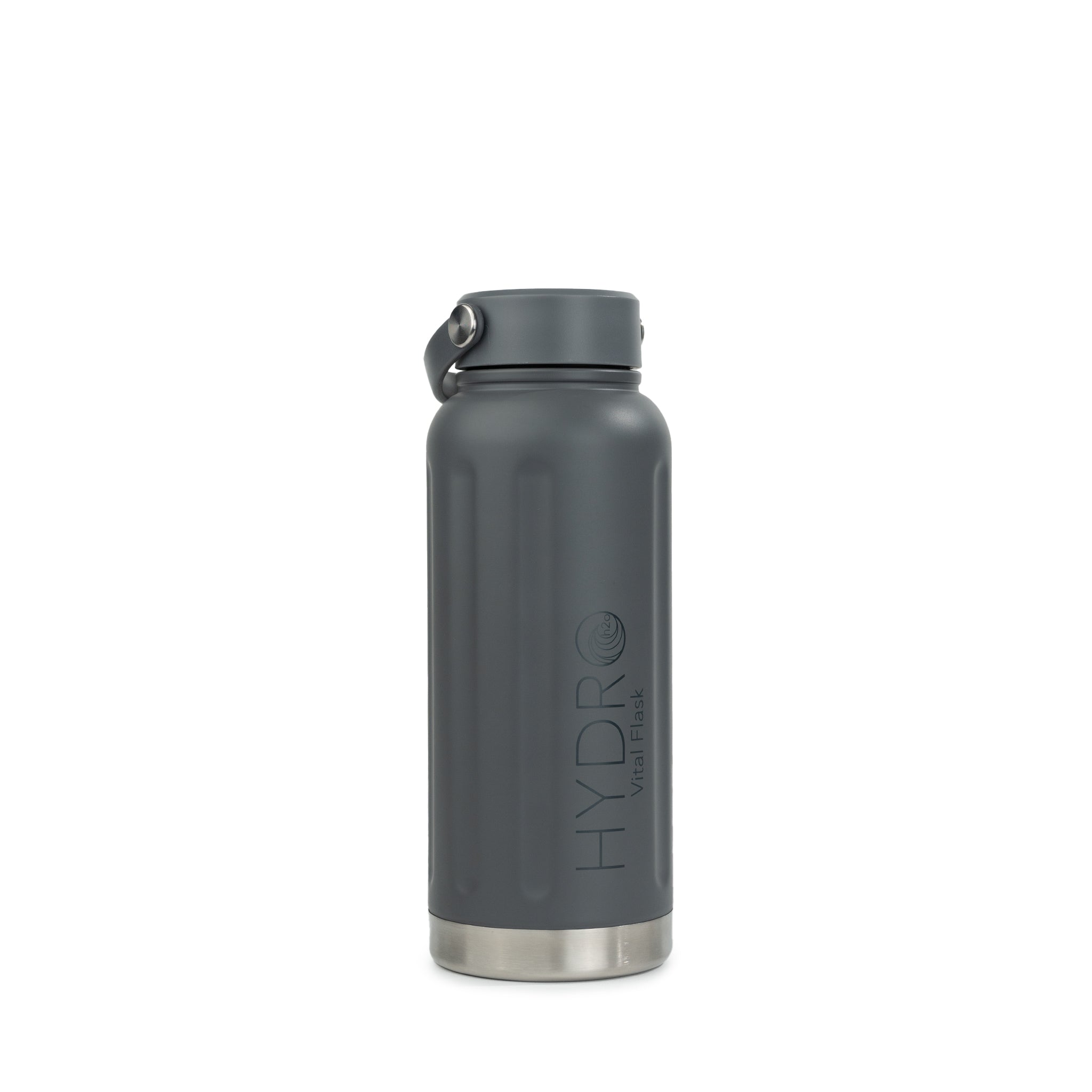 Vital Flask - 3.4View- HydroH2o - 25oz - Stainless Steel Water Bottle in Grey