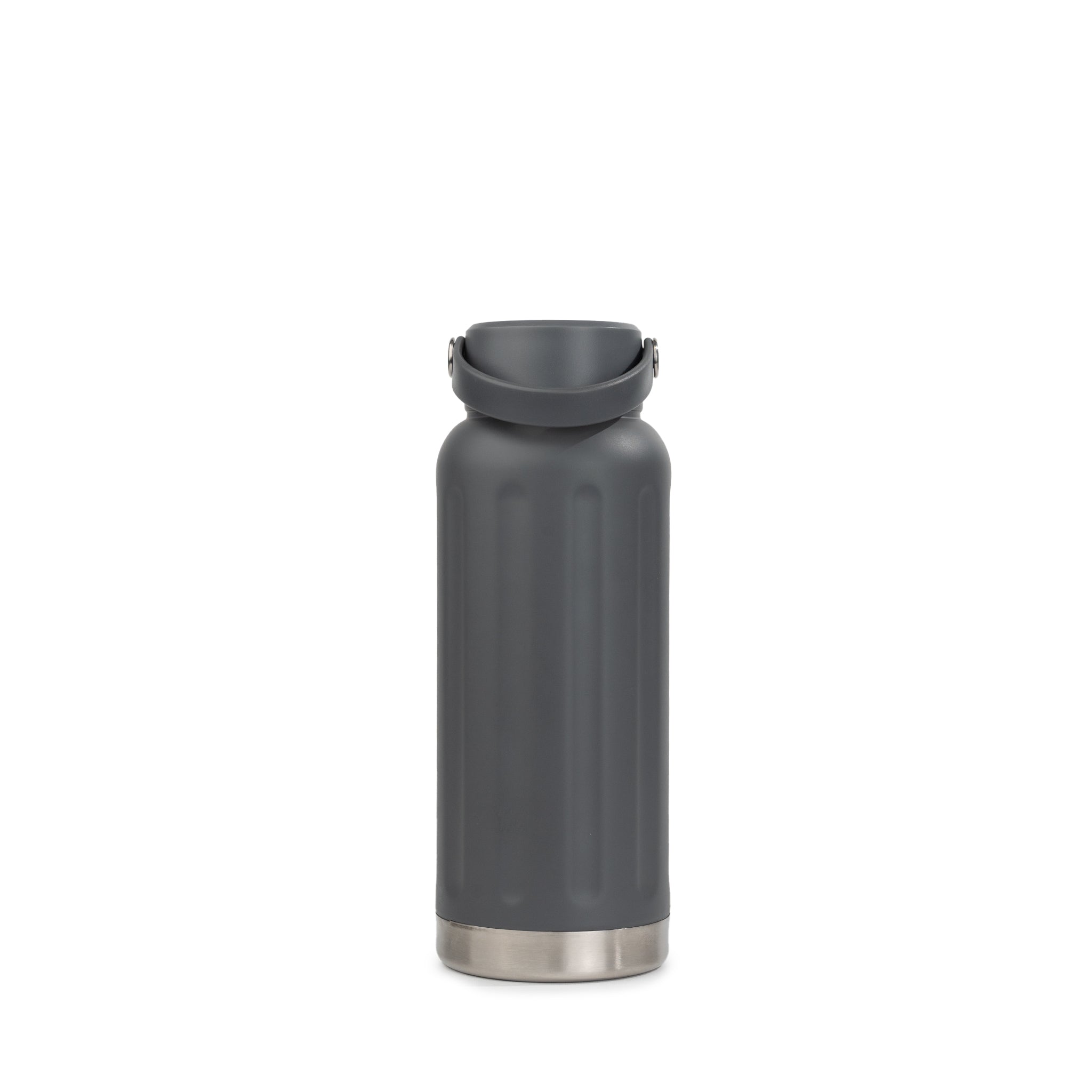 Vital Flask - Back - HydroH2o - 32 oz Stainless Steel Water Bottle in Grey