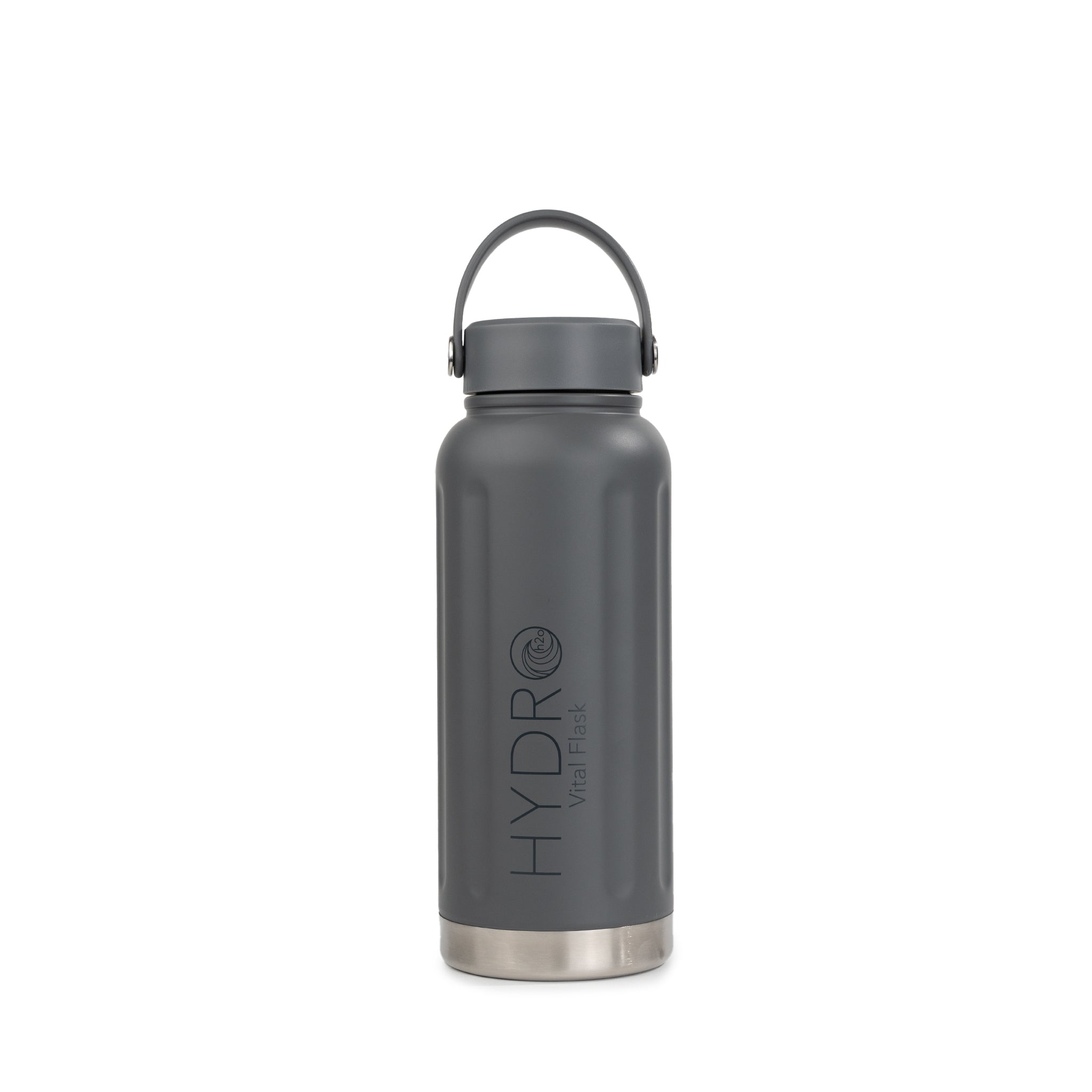 Vital Flask - Front-  HydroH2o - 25oz - Stainless Steel Water Bottle in Grey